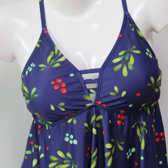 Summer Mae Bikini Beach lifestyle swim dress w boy shorts large navy floral - Picture 6 of 12